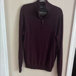 Nordstrom Men's Cashmere Maroon Zip-Up Sweater